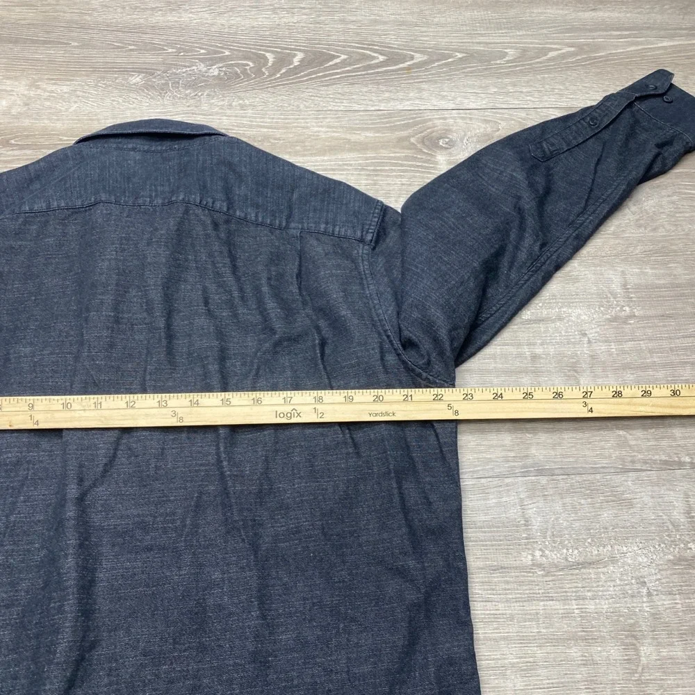 Banana Republic Shirt Standard Fit Mens Large Blue Cotton Denim Button Down Long